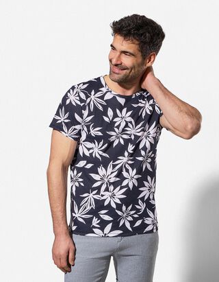 T-Shirt - Allover-Print - wei&szlig;