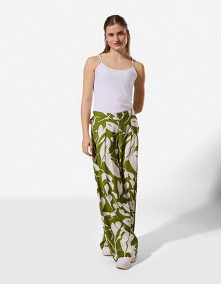 Hose - Allover-Print - gr&uuml;n