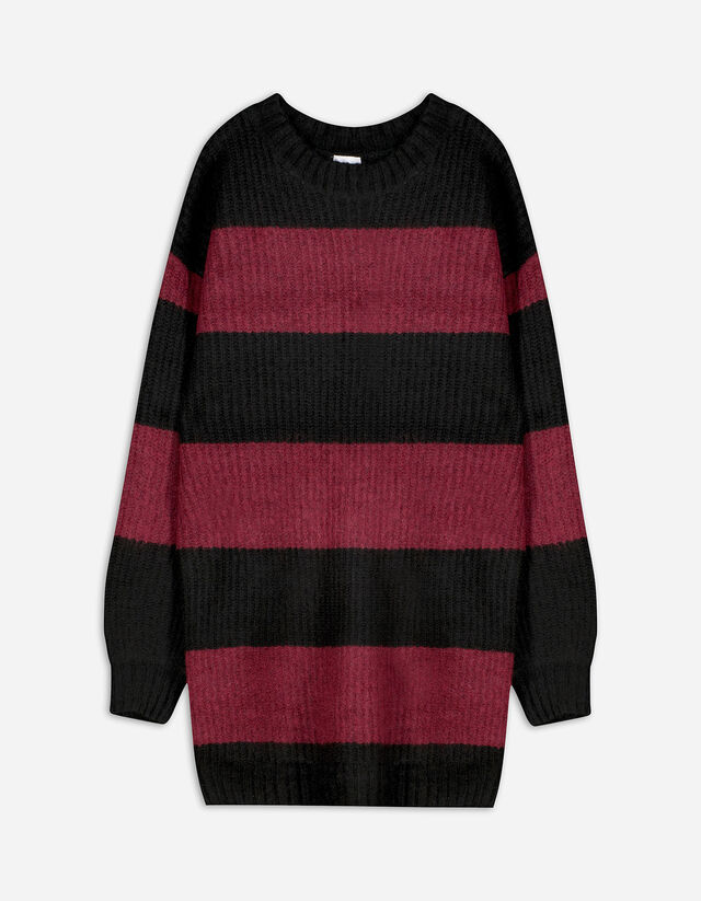 Pletené šaty - Oversized Fit - cierna