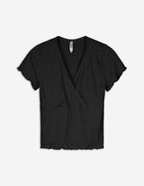 T-shirt - Wikkellook - zwart