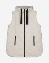 Gilet trapuntato - Cappuccio - beige