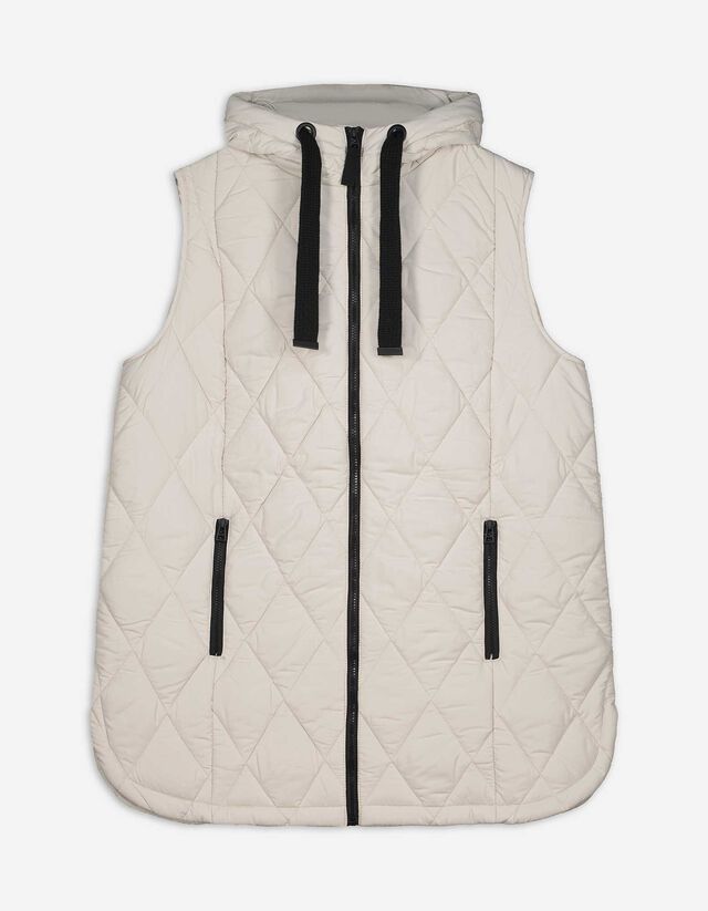 Gilet trapuntato - Cappuccio - beige