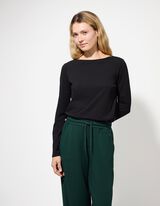 T-shirt - Opstaande kraag - zwart