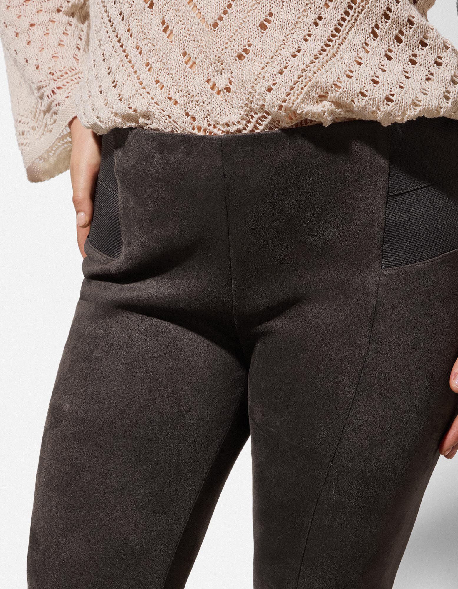 Legging - Imitatie su&egrave;de - grijs