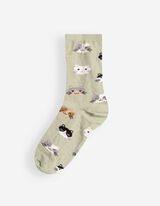 Socken - Allover-Muster - Hellgr&uuml;n