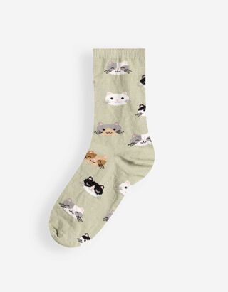 Socken - Allover-Muster - Hellgr&uuml;n