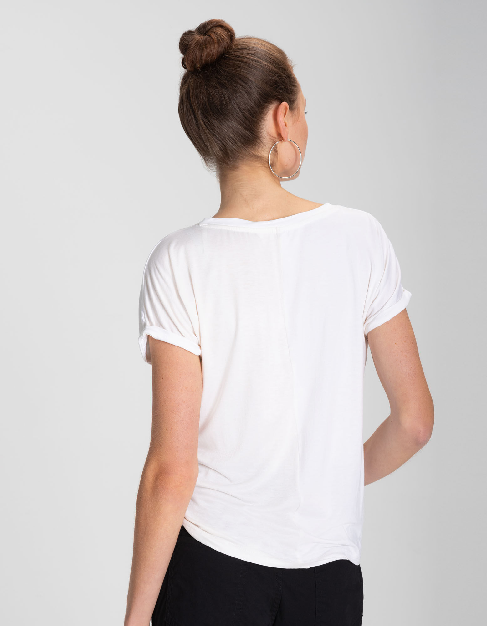 T-shirt - Viscose m&eacute;lang&eacute;e - blanc