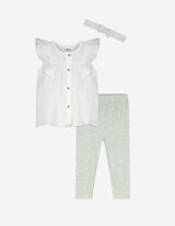 Set aus Shirt und Leggings - Allover-Print - weiß