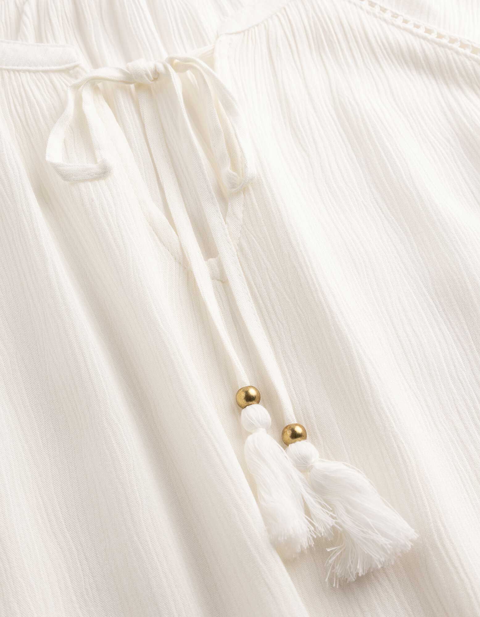 Bluse - einfarbig - Off-White
