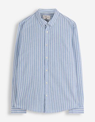 Chemise - Lin m&eacute;lang&eacute; - Bleu