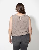 Ujjatlan felső - Anyagkever&eacute;k - b&eacute;zs