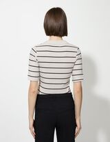 Poloshirt - Strepen - wit