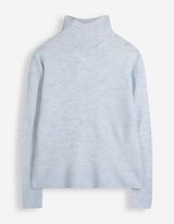 Pleten&yacute; sveter - Mockneck - Svetlo modr&aacute;
