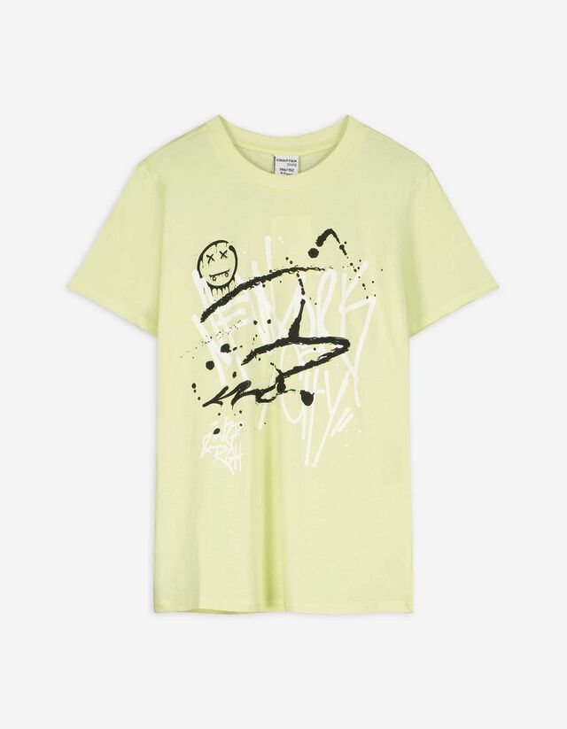 T-Shirt - Frontprint - hellgelb