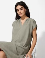 Abito blusato - Mussola - verde