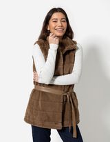 Prsluk - Umjetno krzno - tamno smedja