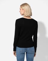 sweter - mieszanka wiskozowa - czarny