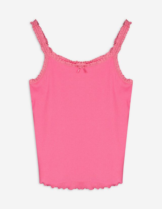 Ujjatlan felső - Finoman bordázott - pink