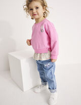 Paperbag stiliaus kelnės - Siuvinėjimai - sviesiai melynas