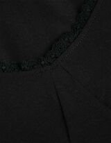 Tričko s dlouhým rukávem - Krajková aplikace - cerná