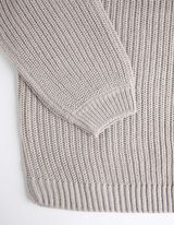 Pul&oacute;ver - Csipker&aacute;t&eacute;ttel - vilagos szurke