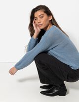 Maglione - Scollo a V - blu