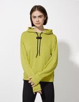 Pulover s kapuco - Mehko na otip - zelena