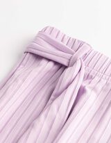 Jupe-culotte - Ceinture &agrave; nouer - Lilas