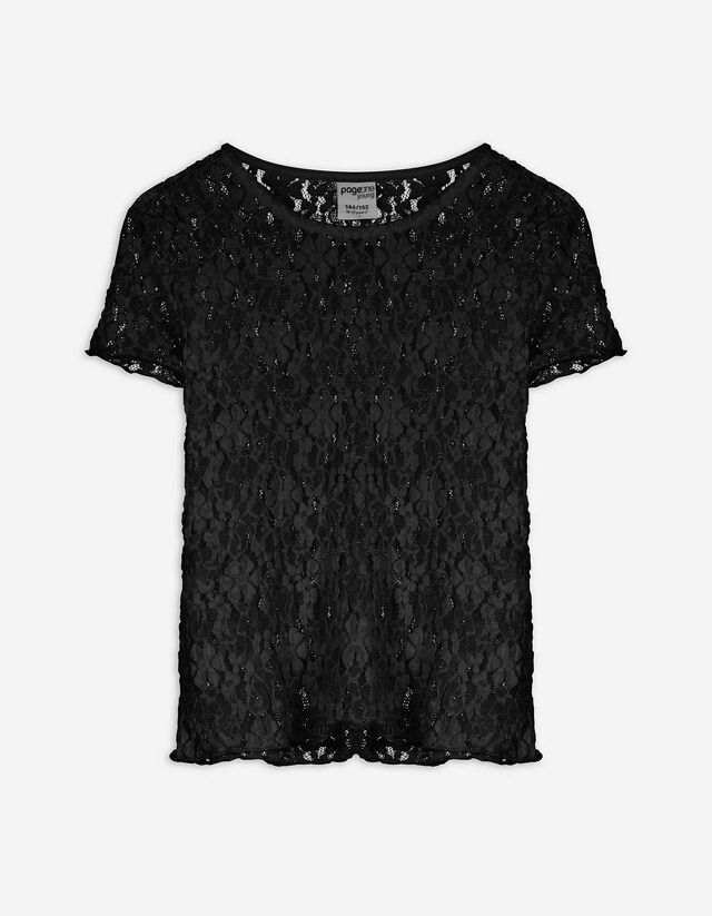 Shirt - Lochspitze - schwarz