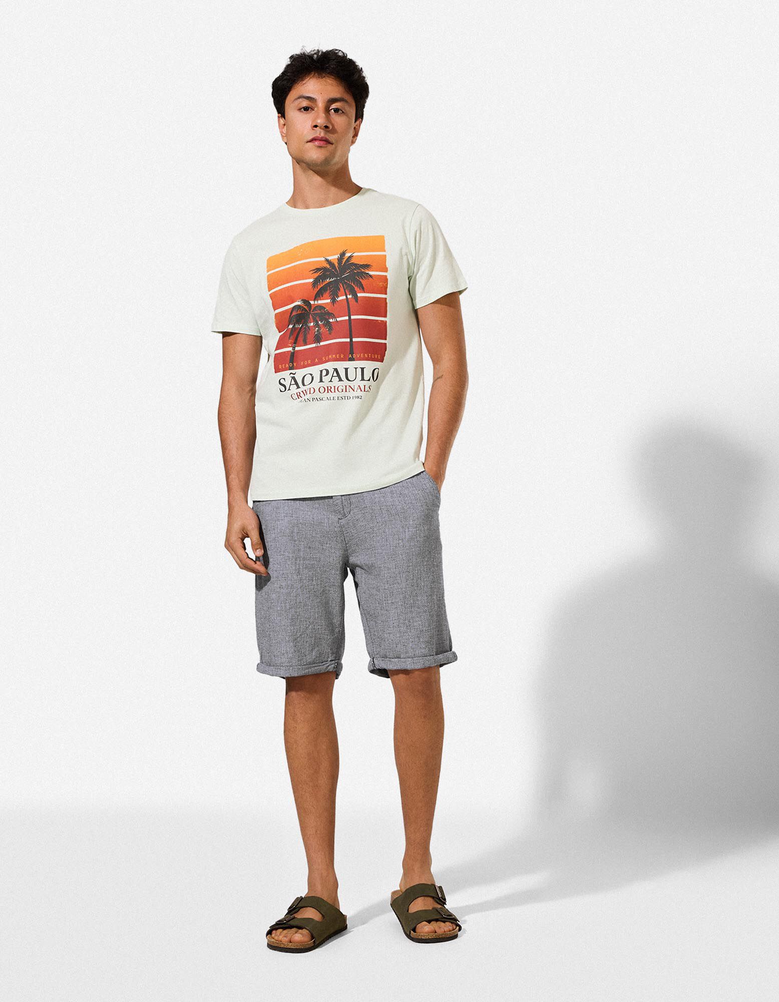 Short chino - Chin&eacute; - Bleu fonc&eacute;
