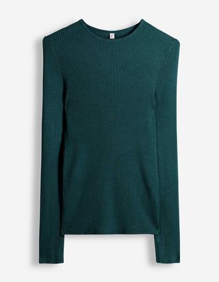 Pullover - Rippenstruktur - Petrol