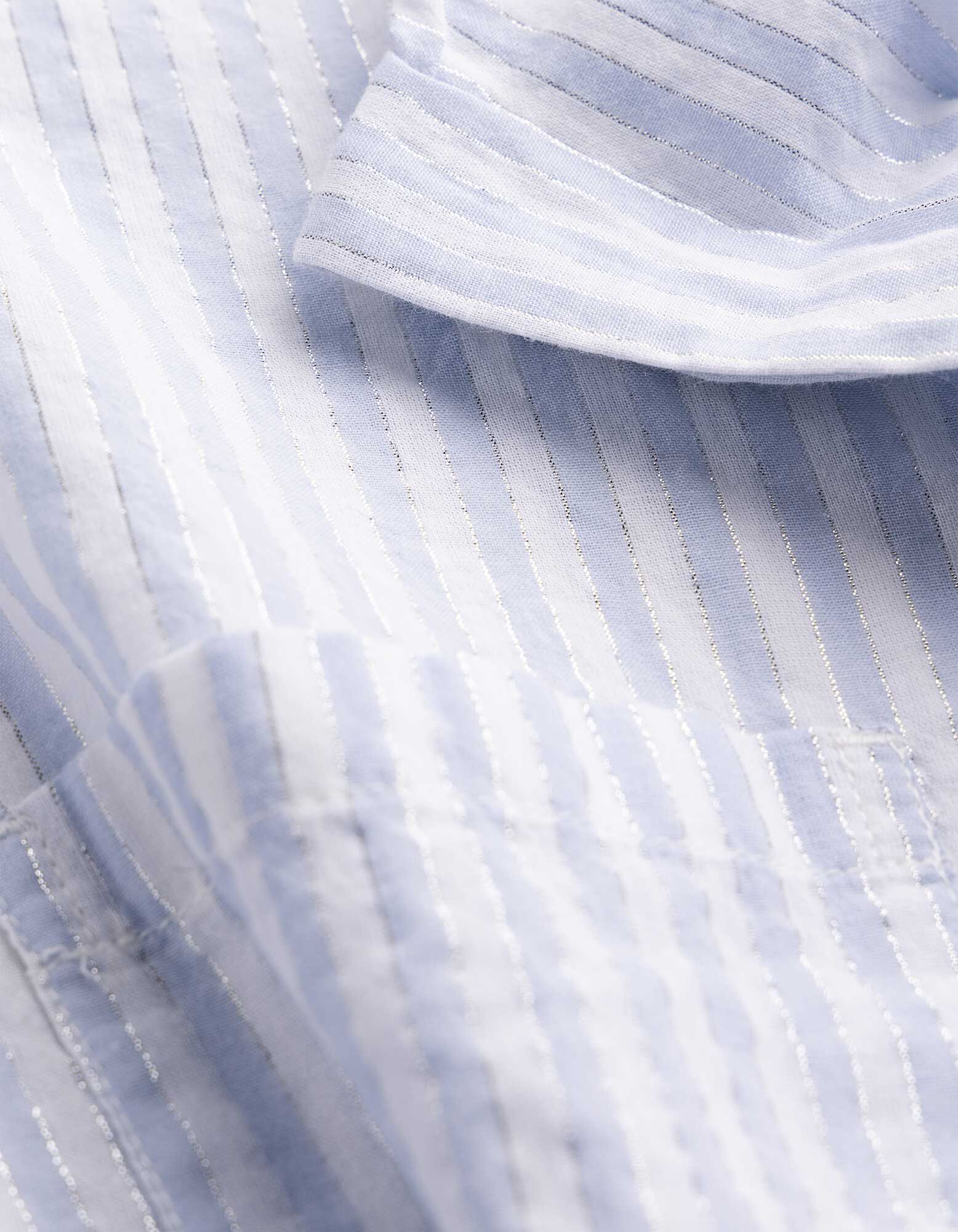 Bluse - Brusttasche - hellblau