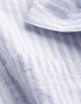 Bluse - Brusttasche - hellblau