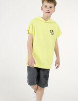 Set di maglietta e shorts - Stampa sul retro - giallo chiaro