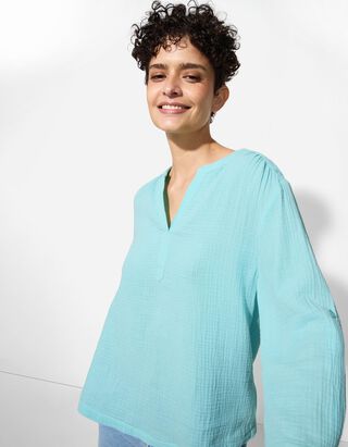 Bluse - einfarbig - türkis Bluse - einfarbig - türkis