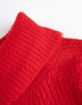 Strickpullover - Carmen-Ausschnitt - rot