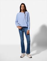 Langarmshirt - Fledermaus&auml;rmel - hellblau