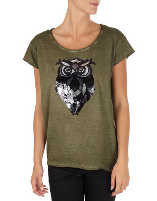 Damen T-Shirt mit Pailletten-Besatz