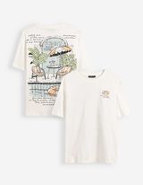T-shirt - Dos imprim&eacute; - blanc