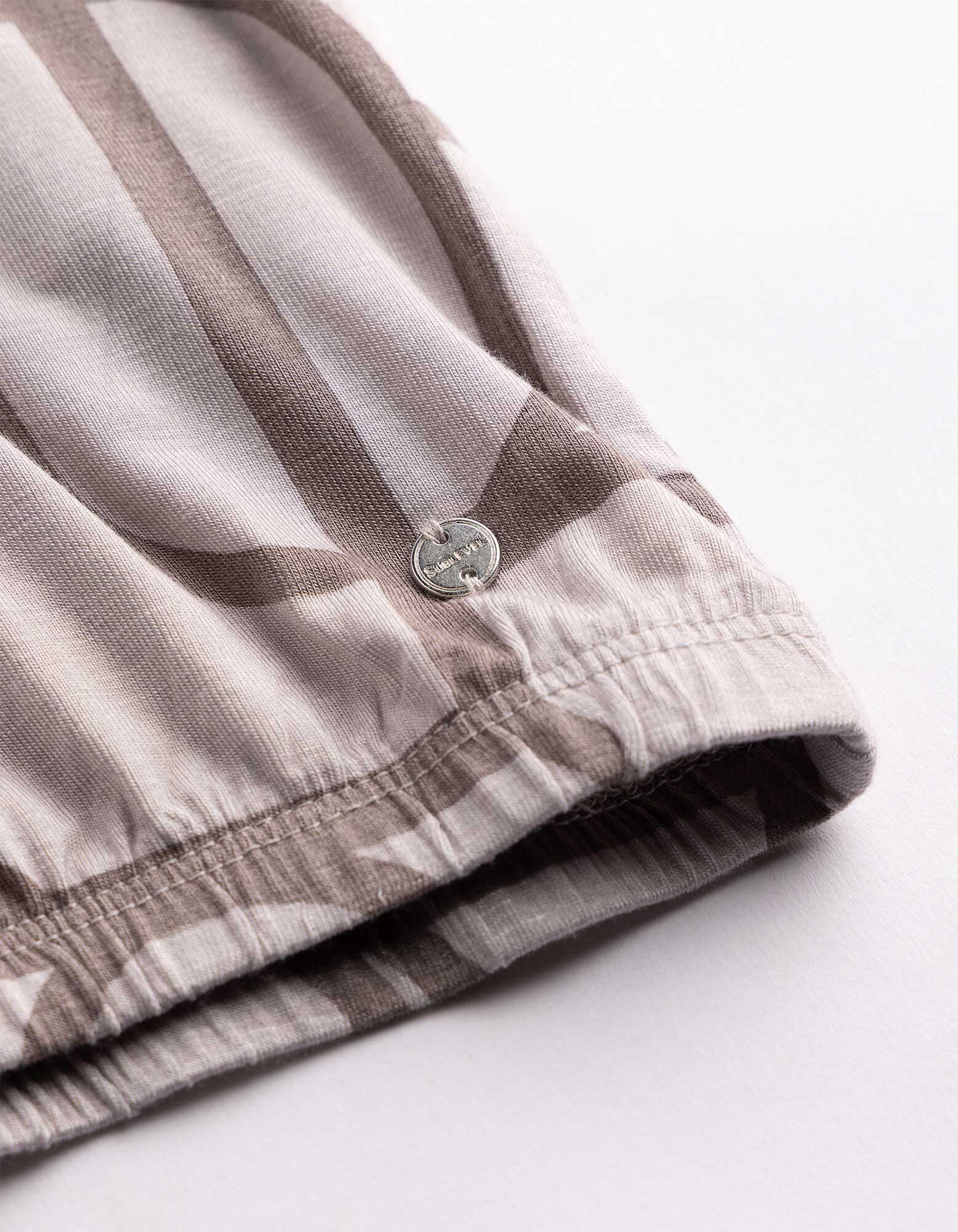 Langarmshirt - Allover-Print - Beige