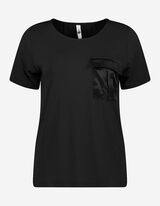 T-shirt - Viscose m&eacute;lang&eacute;e - Noir