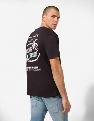 T-Shirt - R&uuml;ckenprint - dunkelgrau