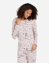 Set de pijama format din cămașă cu m&acirc;necă lungă și pantaloni - Albastru inchis