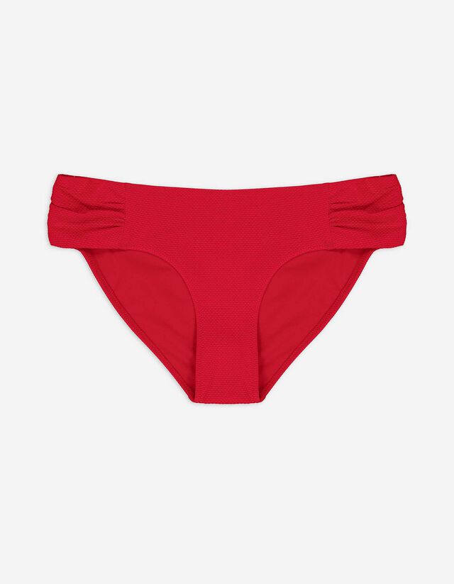 Bikinibroekje - Gestructureerd materiaal - rood