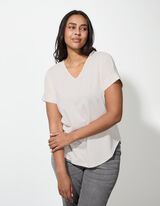 Maglia - Scollo a V - bianco