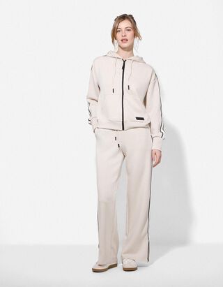 Pantaloni a palazzo - Strisce laterali - bianco