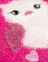 Maglione - Inserto di paillettes - rosa fucsia