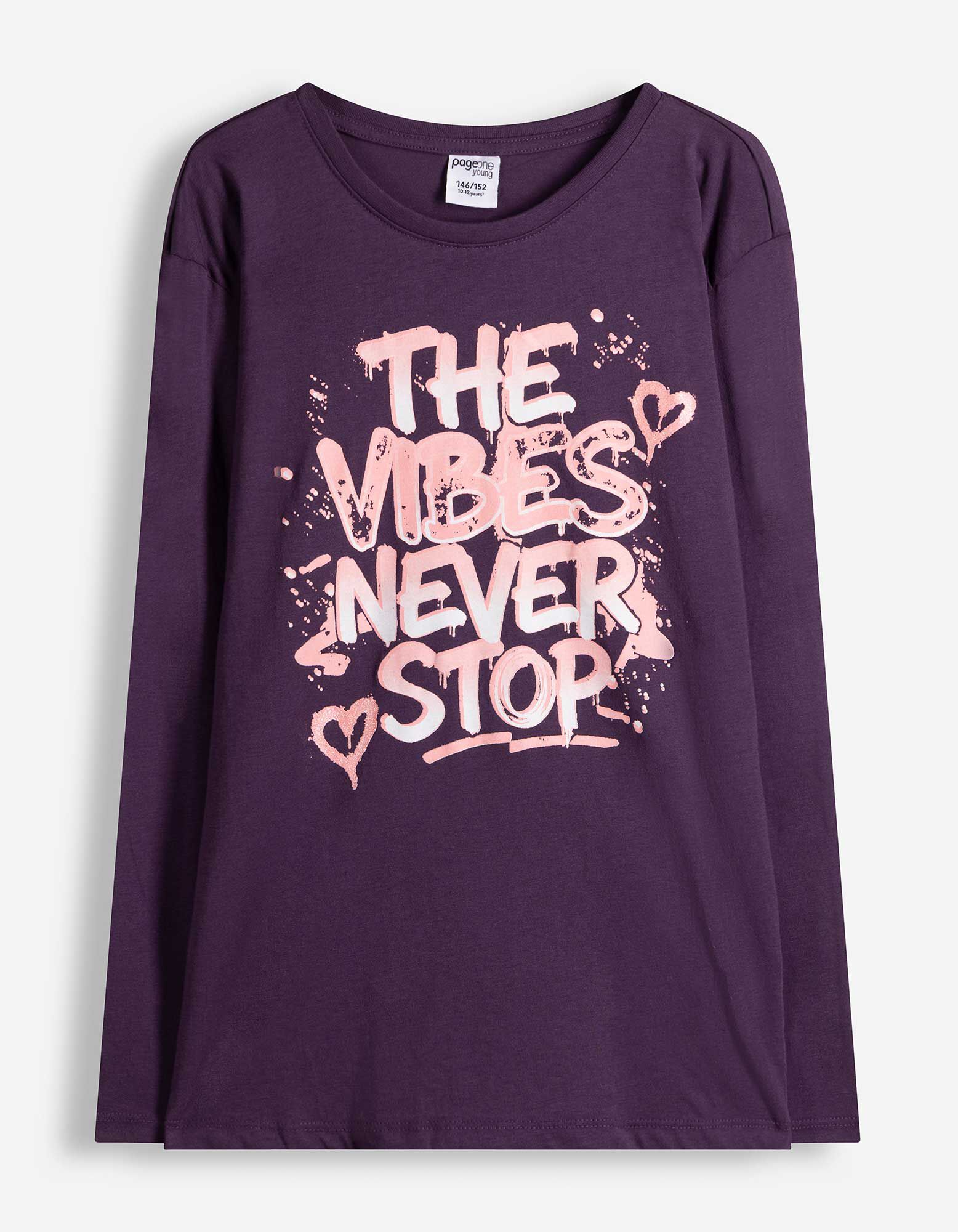 Longsleeve - Voorkantprint - Paars