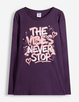 Longsleeve - Voorkantprint - Paars