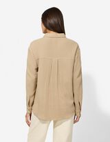 Bluse - einfarbig - hellbraun